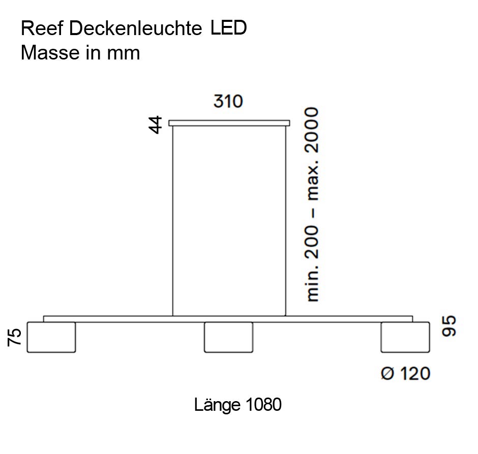 Serien Lighting Reef suspension 3 LED Pendelleuchte