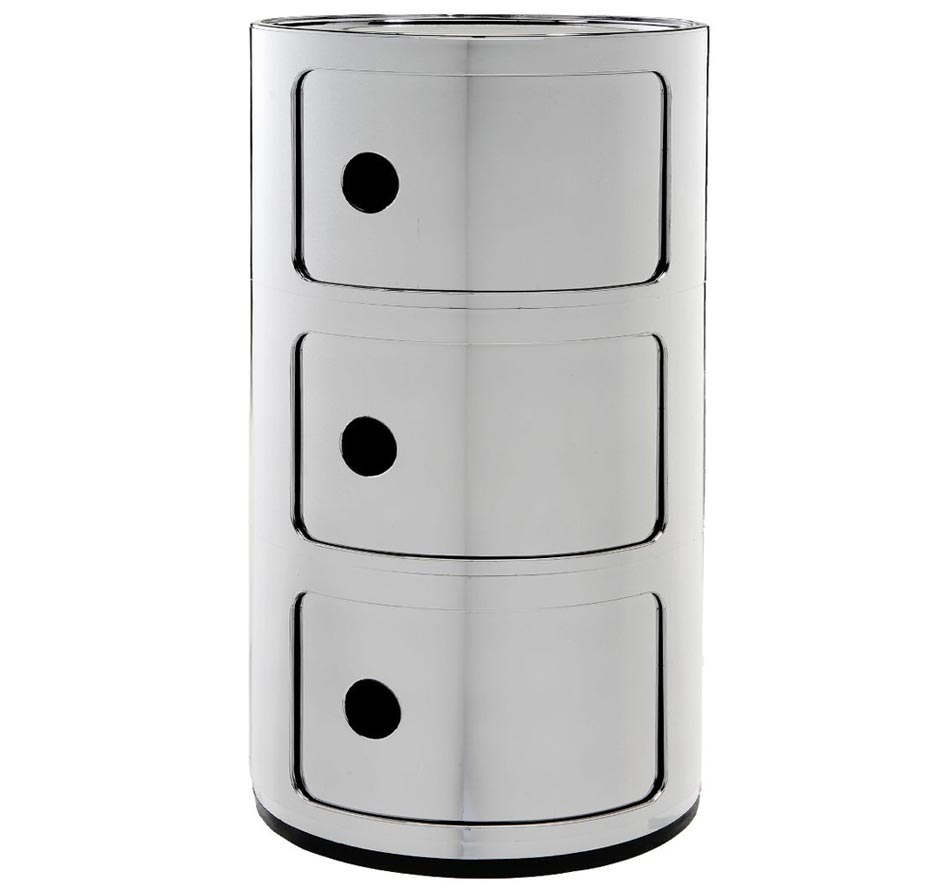 Kartell Componibili 3er Container metallic