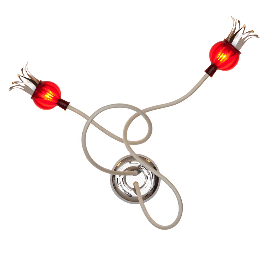 Serien Lighting Poppy Ceiling/Wall 2-armig rot / beige