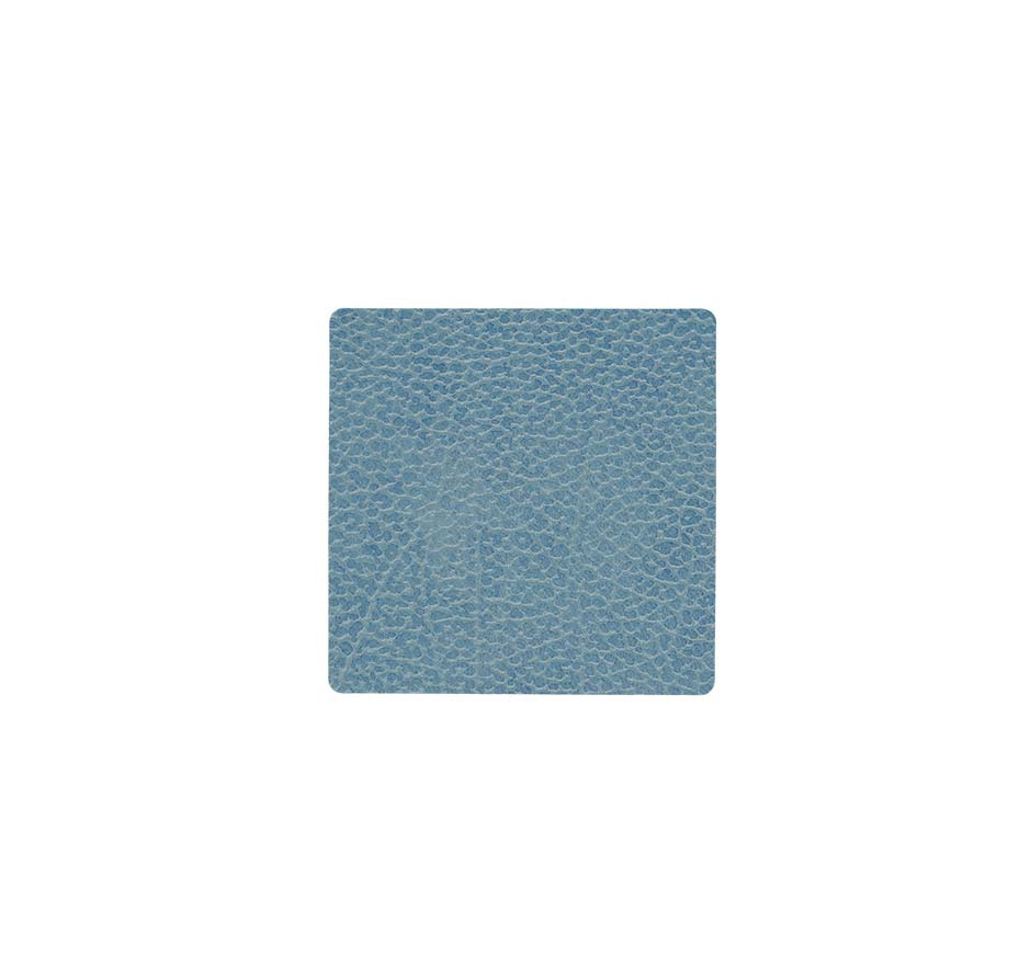 LIND DNA Square Glasuntersetzer 10 x 10 cm Leder Hippo hellblau
