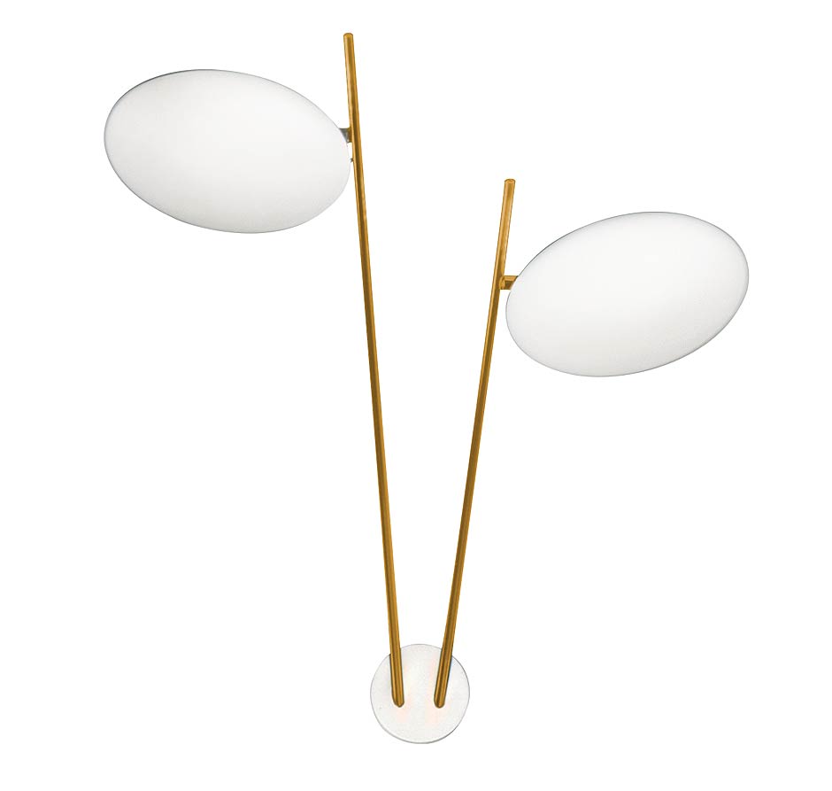 Catellani & Smith Lederam W2 LED Wandleuchte weiss/gold