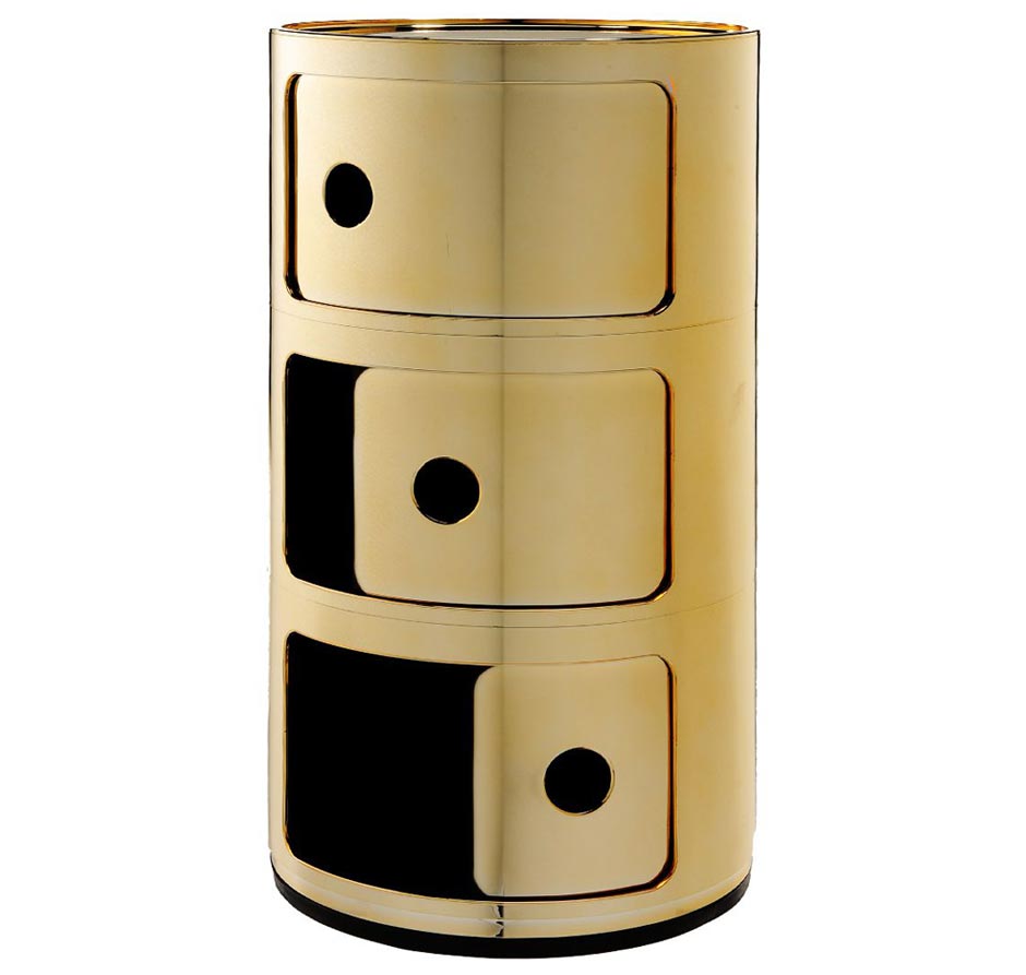 Kartell Componibili 3er Container metallic GG/gold