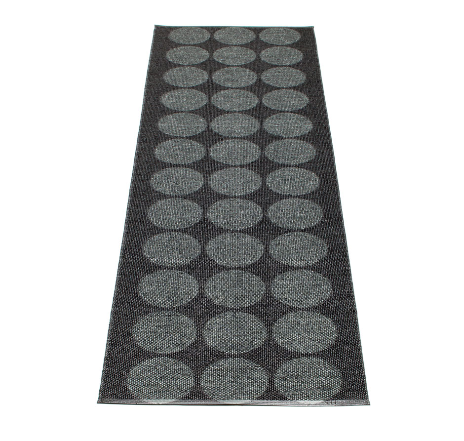 pappelina Hugo Kunststoff-Teppich 70 x 240 cm schwarz metallic/schwarz