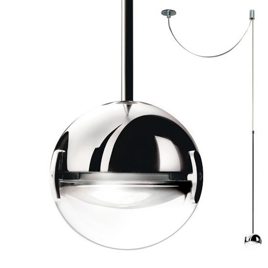 CINI & NILS Convivio new LED sopratavolo decentrata Chrom / Linse transparent