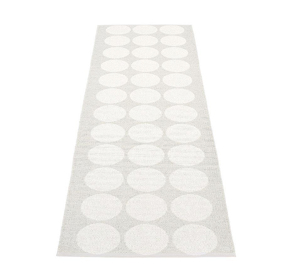 pappelina Hugo Kunststoff-Teppich 70 x 240 cm weiß metallic/fossil grau