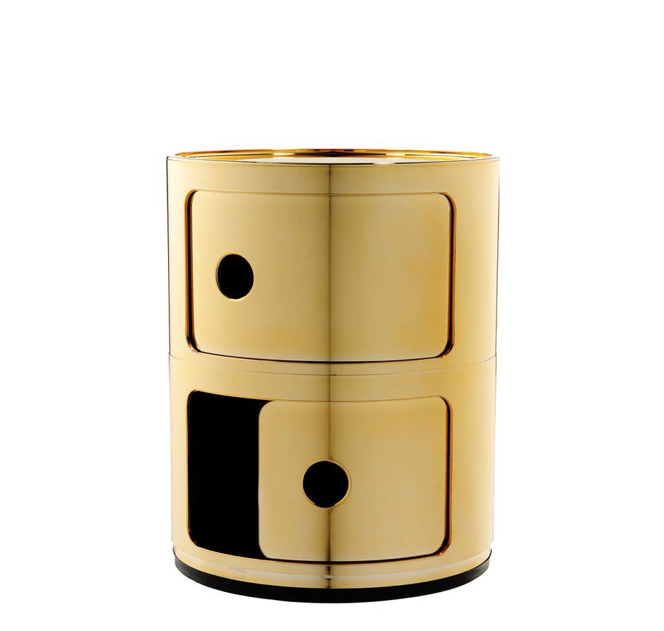 Kartell Componibili 2er Container metallic GG/gold