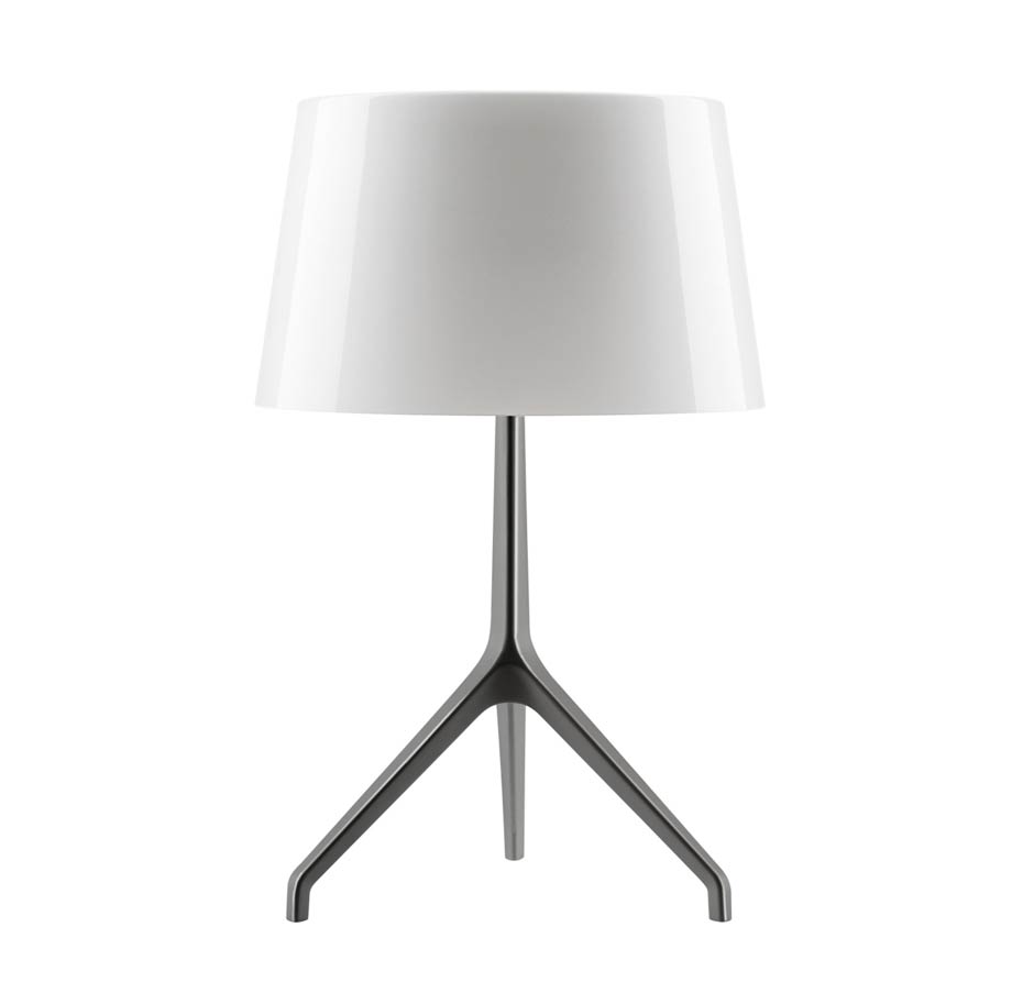 Foscarini Lumiere XXL Tavolo Schirm weiß / Gestell schwarz-chrom