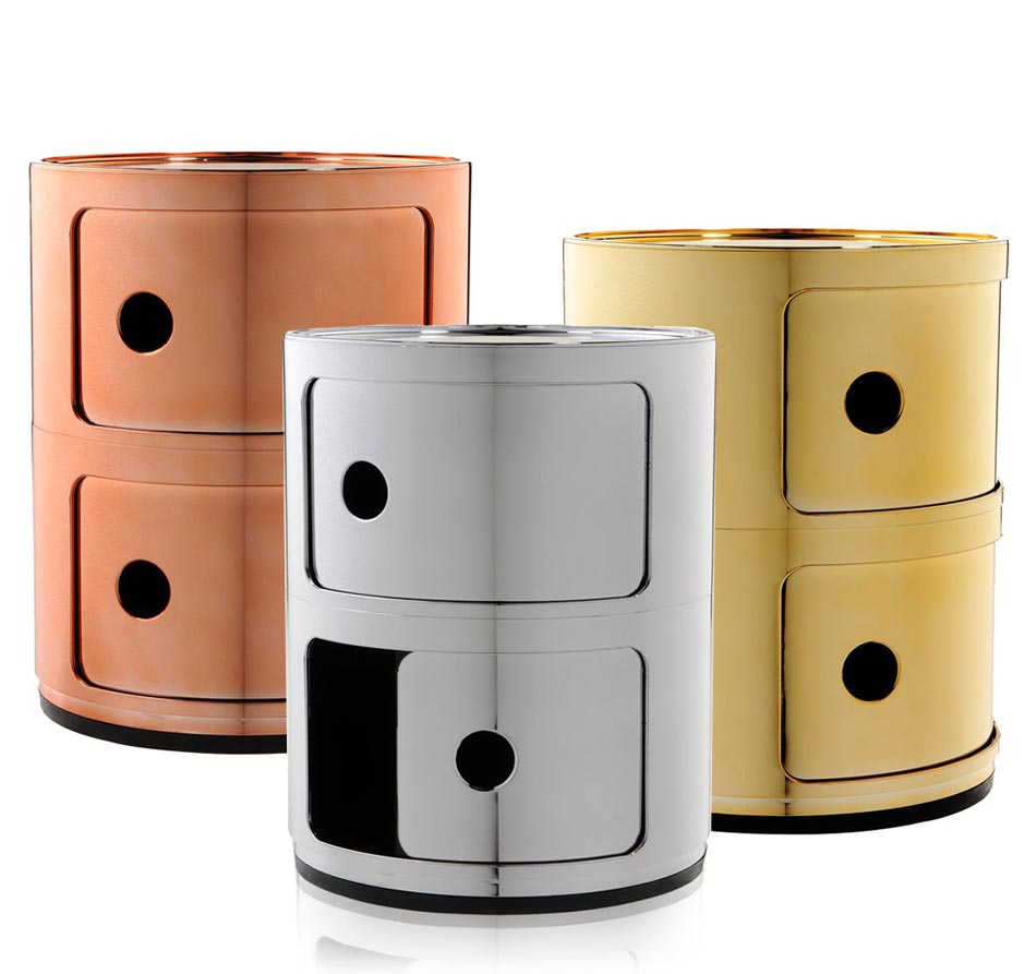 Kartell Componibili 2er Container metallic