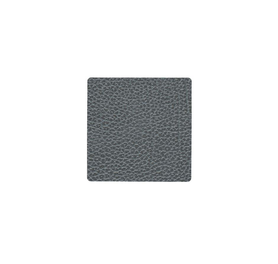 LIND DNA Square Glasuntersetzer 10 x 10 cm Leder Hippo schwarz-anthrazit