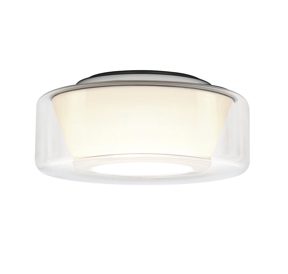 Serien Lighting Curling Ceiling S LED Glasschirm klar/Reflektor konisch opal