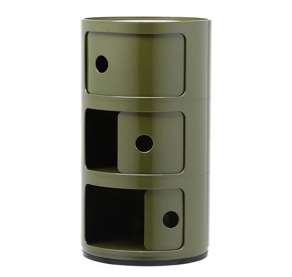 Kartell Componibili 3er Container 18 / olivgrün