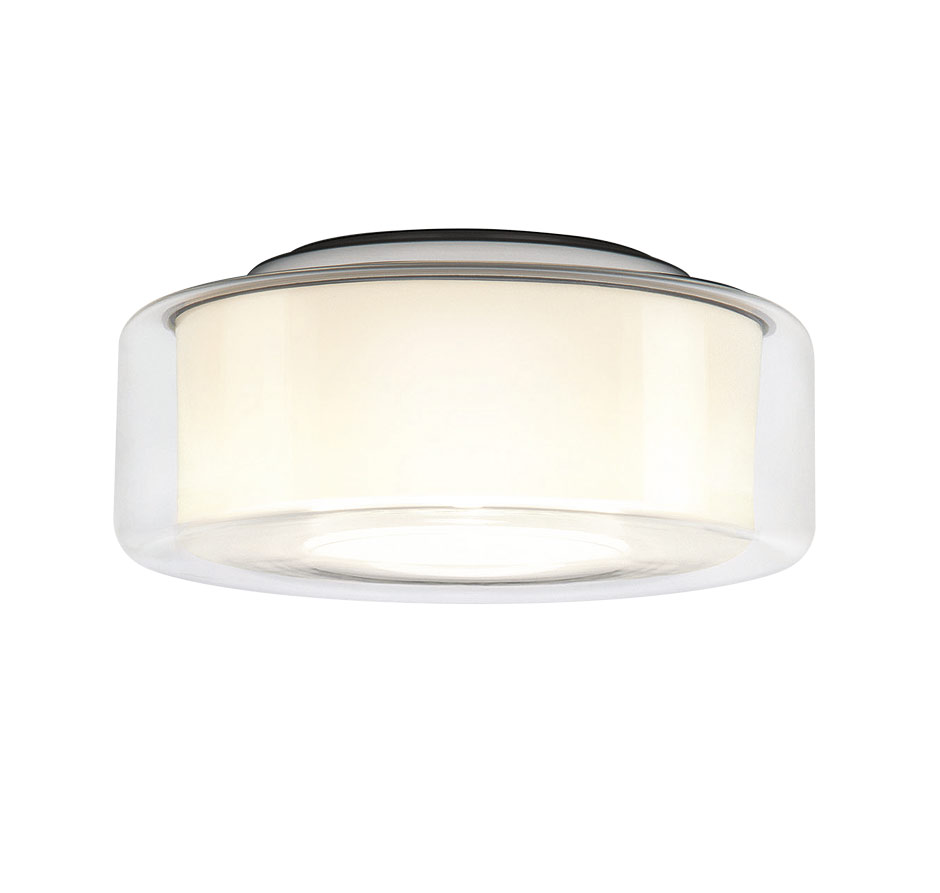 Serien Lighting Curling Ceiling M LED Glasschirm klar/Reflektor zylindrisch opal