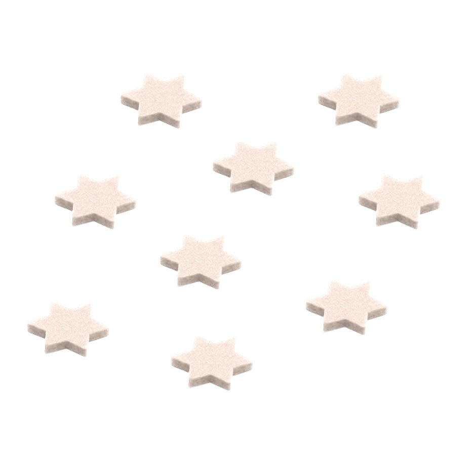 HEY-SIGN Filz Streudeko Sterne 30 Stück 03 - wollweiss