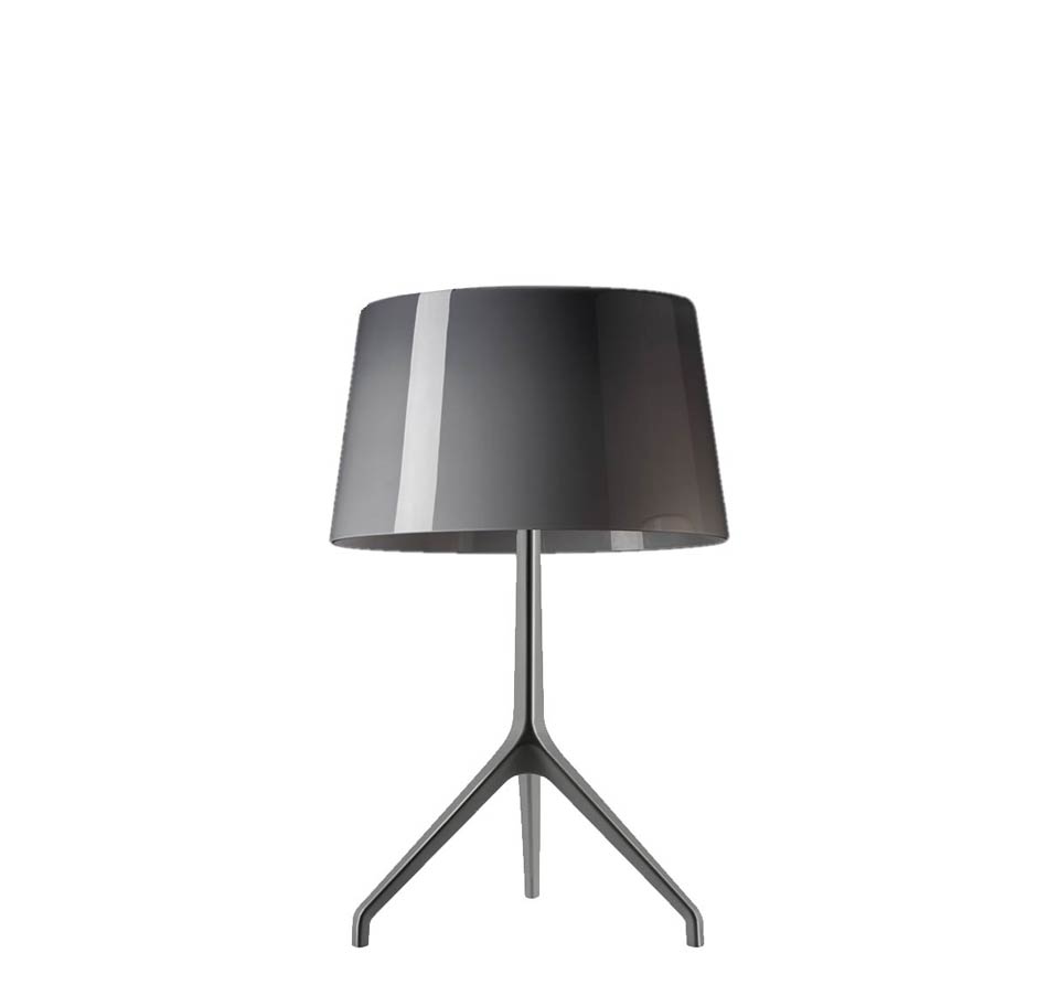 Foscarini Lumiere XXS Tavolo Schirm grau / Gestell schwarz-chrom