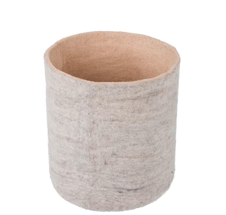 myfelt Filzkorb rund Gr. M Ø 30 cm Bela hellbeige meliert/rosa