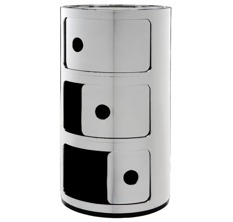 Kartell Componibili 3er Container metallic