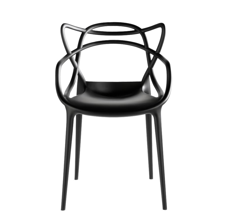 Kartell Masters Stuhl Set mit 4 Stühlen 09 / schwarz