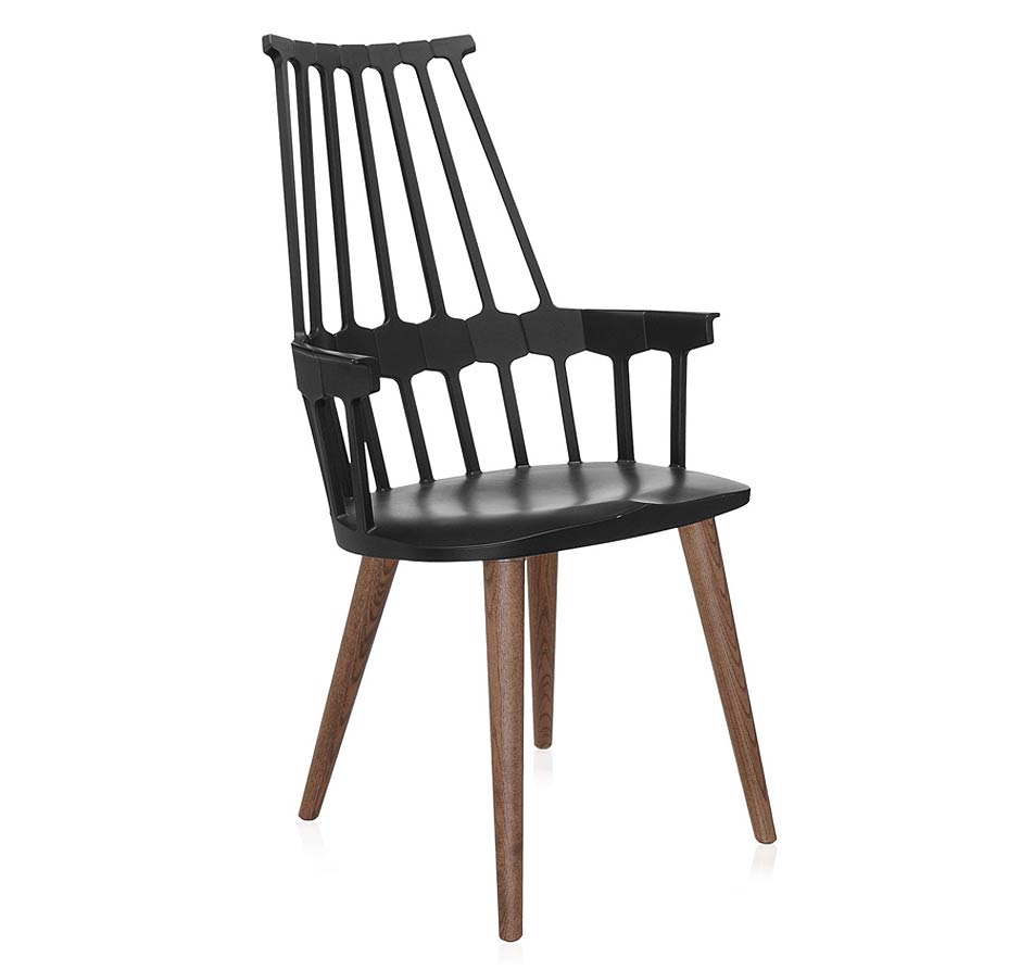 Kartell Comback Stuhl mit Holzbeinen