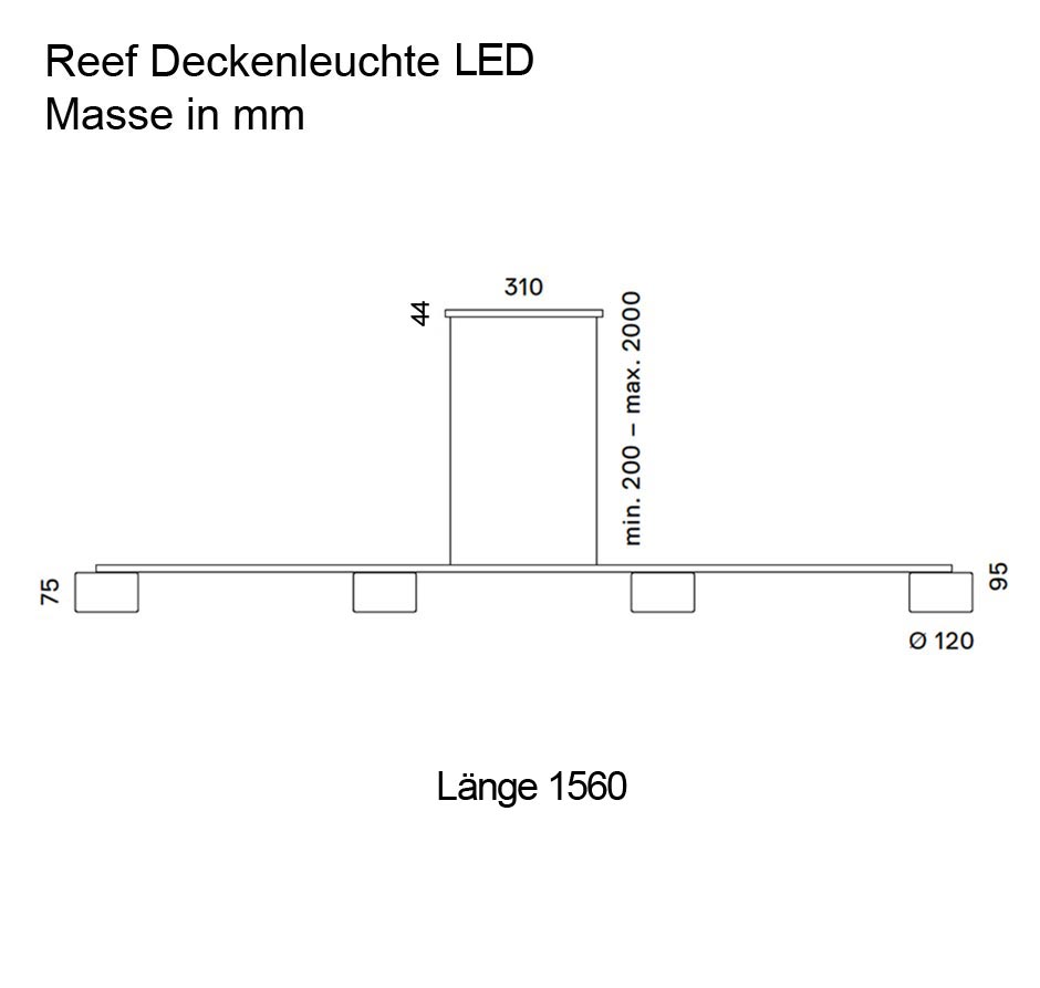 Serien Lighting Reef suspension 4 LED Pendelleuchte