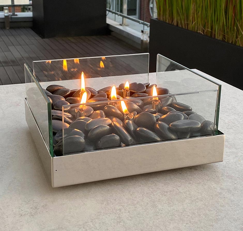 PHILIPPI Fireplace Tischkamin quadratisch 23 x 23 cm