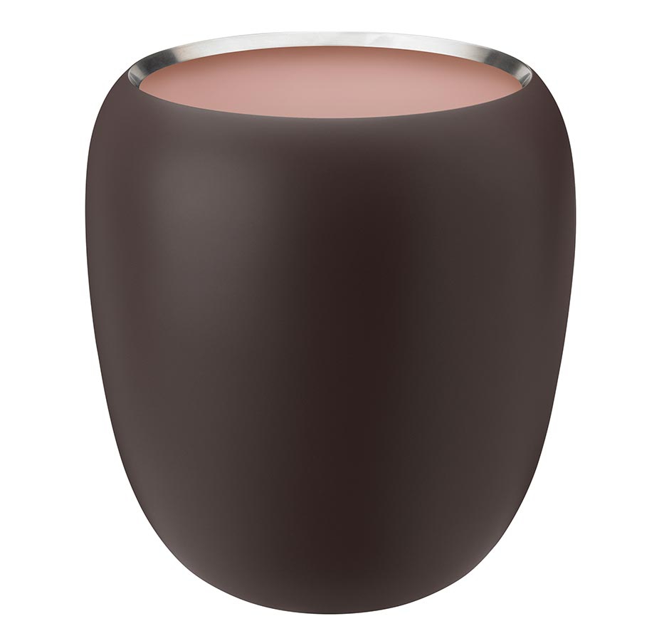 Stelton Ora Vase Höhe 20 cm aubergine/puder