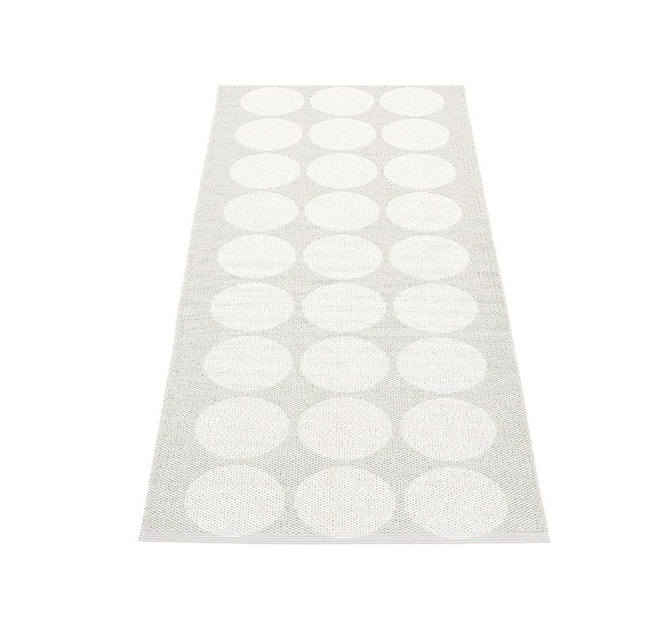 pappelina Hugo Kunststoff-Teppich 70 x 160 cm weiß metallic/fossil grau